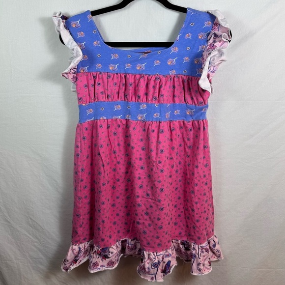 Jelly The Pug Blue and Pink Dress Girls Size 12 - Picture 1 of 4